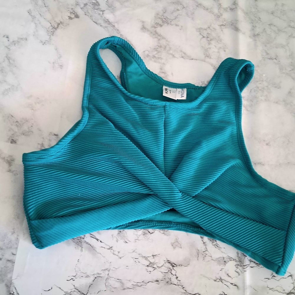 🩱Arizona Jean Company Teal Bikini Bra Top Size Large